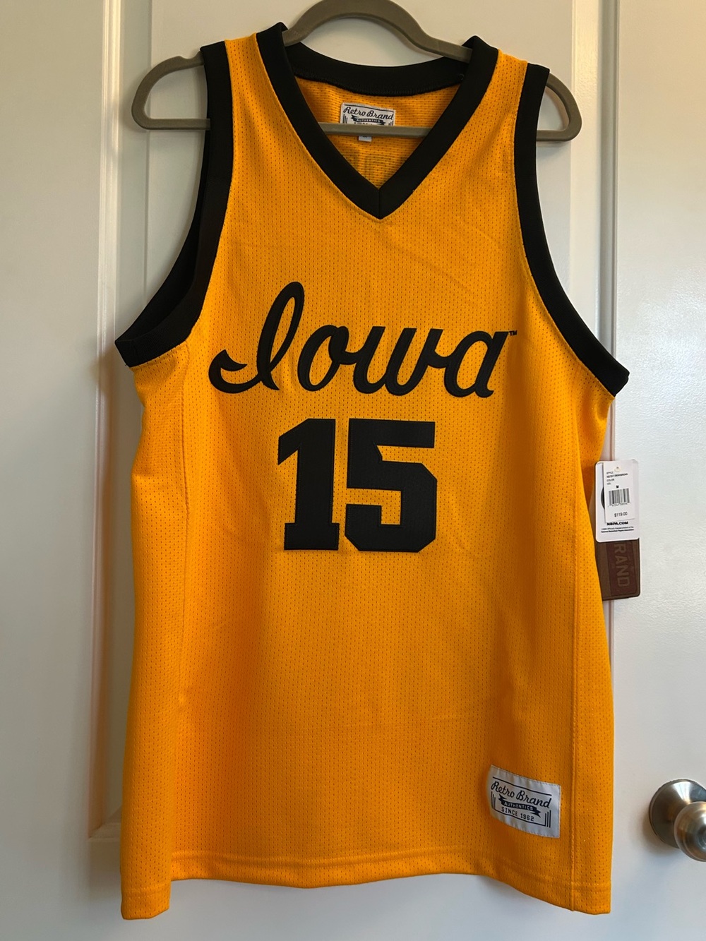 Iowa Hawkeyes Keegan Murray #15 Gold & Black College Basketball Jersey